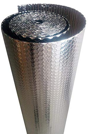 DIWAL Self-adhesive Heat Retention Waterproof Vapour Barrier Double Aluminium Layer Bubble Wrap Foil Insulation Roll Loft Wall Boat Loft Caravan Home Wall Shed Boats, Greenhouses(1x4m)