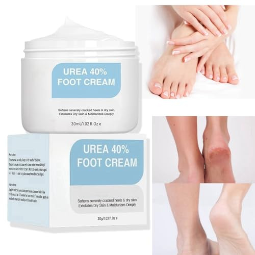 Urea 40% crema per piedi, crema per la riparazione del tallone screpolato, crema per piedi per talloni screpolati e pelle secca, crema per la riparazione del tallone screpolato, crema per piedi