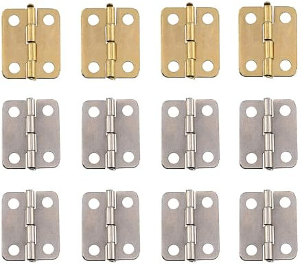 HSYTEK Lot de 12 charnières en fer antique pour portes, fenêtres, armoires et autres meubles, charnières pliables pour portes, charnières pliantes, avec vis de fixation