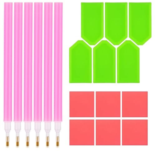 WOLMIK 5D DIY Diamond Painting Zubehör Kit, 18 Stück Diamant Painting Bilder Kit für Diamantperlen Bastelzubehör, Diamant Painting Craft Nail Art Stickerei Kreuz Stitch mit Stift für Erwachsene Kinder