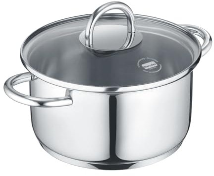 Berndes b.mini Kochtopf 14 cm mit Glasdeckel - Edelstahl Kochtopf für alle Herdarten, inklusive Induktion – Kompakter Topf für kleine Mengen - ideal für Singles, Senioren und kleine Haushalte – 1,2 L