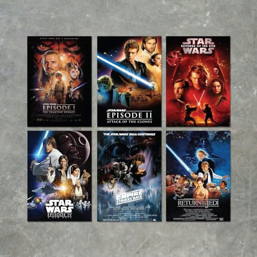 Star Wars Franchise Movies and Film Poster Print Packs - 6 POSTERS (A6, A5, A4, A3) (A3)