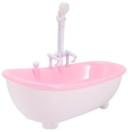 Yardwe Mini Bañera para Muñecas Rociador Eléctrico, Juguete para Niños Pequeños, Tamaño Pequeño, Superficie Lisa, Desarrollo Creativo para Juego de Baño y Diversión Educativa