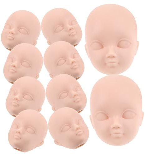 UPKOCH 10Stücke DIY Puppenköpfe für Make Up Praxis Kreative Babypuppenköpfe Stoffpuppenkopf für Bastelprojekte und Puppenhausdeko