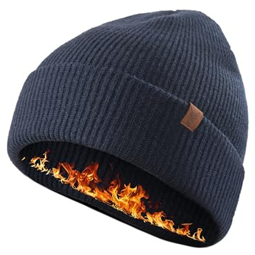TRENDOUX Gorro Suave Termico Hombre, Gorra Punto Cómodo Cálido Elástico