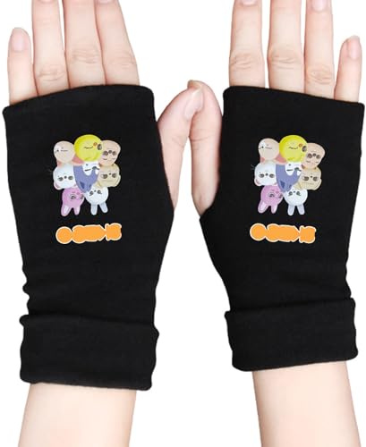 1 paire de Gants Sans Doigts Stay Kids, Gants Tricotés Gants d'hiver noirs, Cadeau pour Les Fans pour STAY