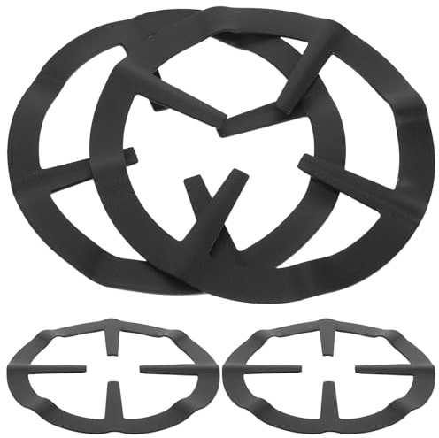 Veemoon Anneaux de Support pour Cuisinière à Gaz 4 Pièces en Acier Inoxydable Antirouille Noir Répartiteur de Chaleur pour Casseroles et Cafetières Accessoire Sécurité Cuisson la