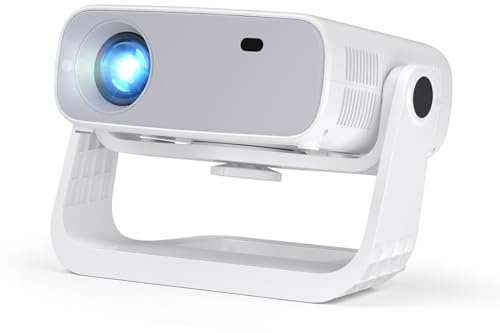 Wielio 2025 Nuovo proiettore intelligente, applicazioni integrate, Android 11, 1080P nativo con supporto 4K, correzione trapezoidale, WiFi 6 e Bluetooth 5.2, 33.000 lumen, proiettore home cinema