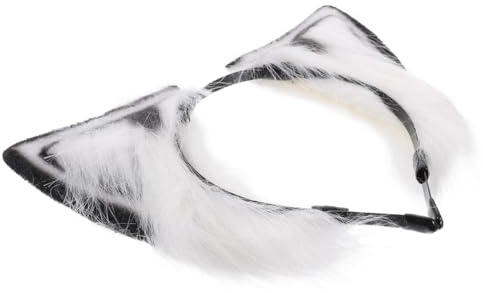 SWETRACE Folding Black Faux Fur Fox Ear Headband for Women, Cosplay Hair Hoop Holiday Hair Accessories, Soft Animal Ears Decorative Headband