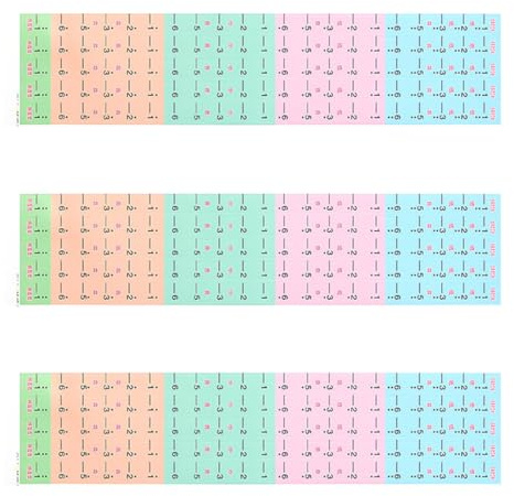 KOMBIUDA Autocollants Pratiques pour Guzheng Lot de 3 Feuilles D’échelle de Notes de Musique pour Apprentissage, Solide et Résistant, Accessoire D’Instrument pour Débutants et Garçon