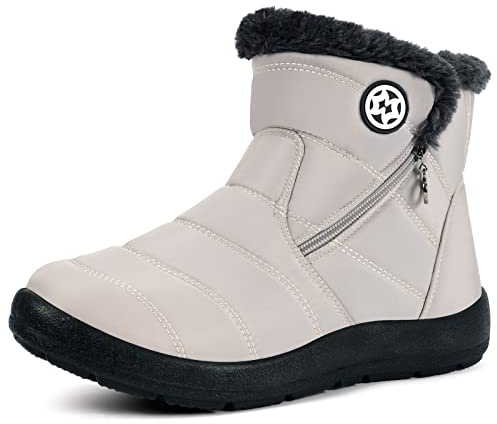 Gaatpot Damvinterstövlar, vattentäta varmt fodrade snöstövlar, vinterskor med kort skaft, boots