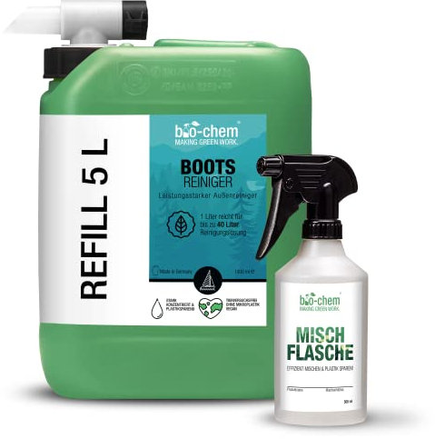 bio-chem Bootsreiniger Konzentrat - 5 Liter Kanister inkl. Zubehör - Schiffsrumpfreiniger Schlauchboot-Reiniger Wasserpass-Reiniger für Boot, Schiff, Yacht, Kajak
