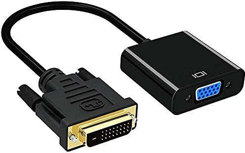 QIANRENON Adattatore da DVI-D a VGA Dual Link 24+1 Maschio a Femmina, Cavo di Prolunga Video 1080p per Collegamento di Sistemi DVI-D a Monitor, Nero, 25 cm