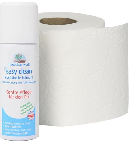 maxxiclean world – easy clean Feuchttuchschaum - Ersetzt bis 150 Feuchttücher - Popo Schaum für Toilettenpapier - Hautfreundlich - Ohne Konservierungsstoffe - Dermatologisch getestet - Ph neutral