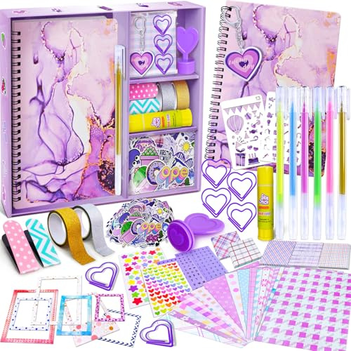 PATIFEED Kit de Diario de Bricolaje, Set Scrapbooking para Niños, Regalos de Diario para Niñas de 8 9 10 11 12 13 14 Años