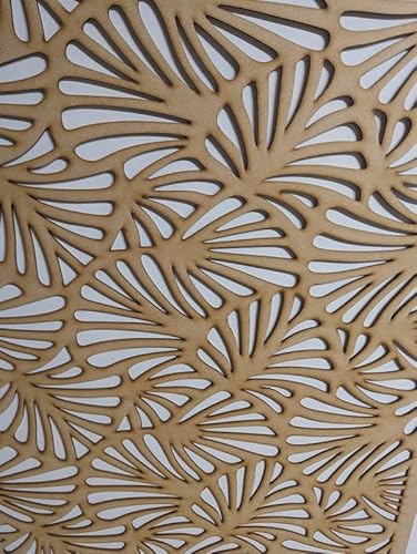 Träskiva dekorativ panel, väggskiljevägg, kylarskydd galler, möbeldekoration, laserskuren från 3 mm tjock MDF-skiva (storlek 1200 mm x 610 mm) korsmönster (017 C). Tillverkad i Storbritannien