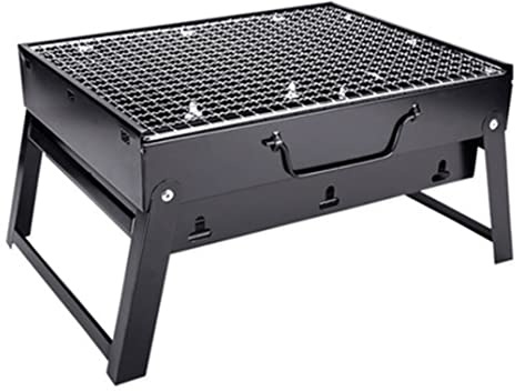 Plla de Barbacoa portátil y Plegable de carbón, de sobremesa, de Acero Inoxidable, para Exteriores, Ideal para cocinar al Aire Libre, Picnic o Camping (43 x 29 x 23 cm) (un Solo Color: 35 x 27 x