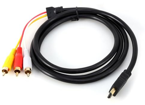 TICFOX Adattatore Cavo Cinch 3 RCA, Cavo Convertitore Video AV HD 1080P, per Televisori, HDTV, DVD, 1,5 m