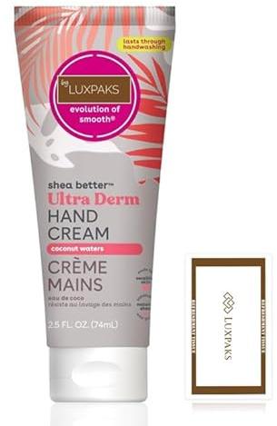 Skin Care Set: E.O.S. Hand Cream 2.5 oz + LUXPAKS Wipe | E.O.S. Hand Cream, Travel Size, Shea Butter, Paraben Free, Moisturizing Lotion, 2.5 oz, LUXPAKS Wipe