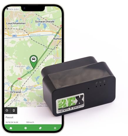 REXlink OBD2 GPS Tracker Auto 4G – OBD2 GPS-Tracker mit SIM-Karte, Echtzeit-Ortung per App (Android & iOS), Fahrzeug-Ortungsgerät für Fahrzeuge mit OBD2-Schnittstelle