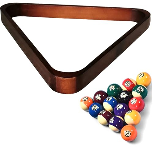 Monetais Triangolo per Piscina, Triangolo per rastrelliera per Piscina in Legno Naturale a 9 Palline, Accessori da Biliardo per Palline Standard da 2-1/4 Pollici, Bordeaux