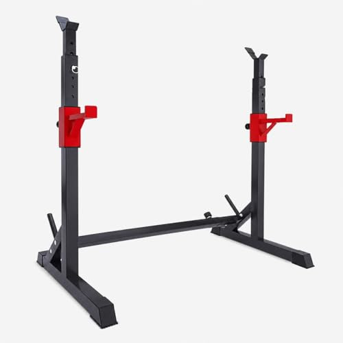 Adjustable Squat Rack with Barbell Stand Holder – Weight Bench Press Gym Rack for Home Workout, Push Up, Strength Training & Fitness Exercise Equipment