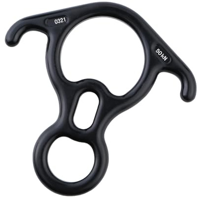 Xinsheinelry Figuras de aleación de Aluminio Multiusos 8 Descender para montañismo Rappel y Rescate con Cuerdas Diseño de Operaciones fáciles Descenso de Ocho Anillos