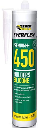 Everbuild 450OAK-EB Everflex Premium+ Builders Silicone Sealant, Oak, 300 ml