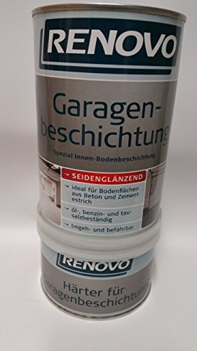 Renovo 1 Kg Garagen-Boden-Beschichtung 2-komponentig RAL7030 steingrau Epoxidharz Garagenbeschichtung