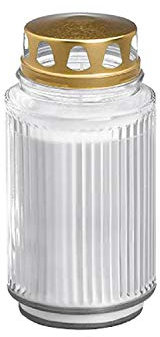 bolsius Lanterne funéraire avec couvercle - Blanc - Durée de combustion : environ 100 heures - 143 x 19 mm