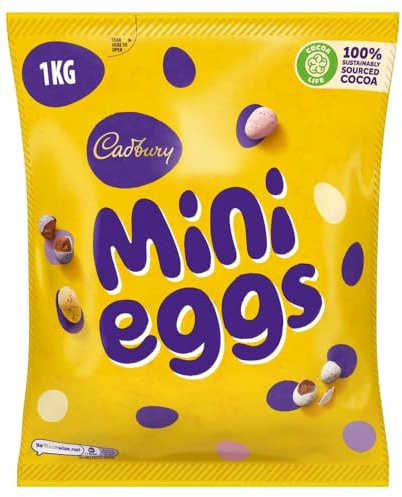Cadbury Milk Chocolate Mini Eggs, Perfect For Easter Egg Hunts, 1 kg (Pack of 1)