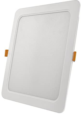 EMOS LED Panel 24 W, quadratische 2400 lm Deckenleuchte, Einbauleuchte 22 x 22 cm, Neutralweiß 4000 K, inkl. LED-Treiber, extra flach, Einbautiefe 2,6 cm, Weiß