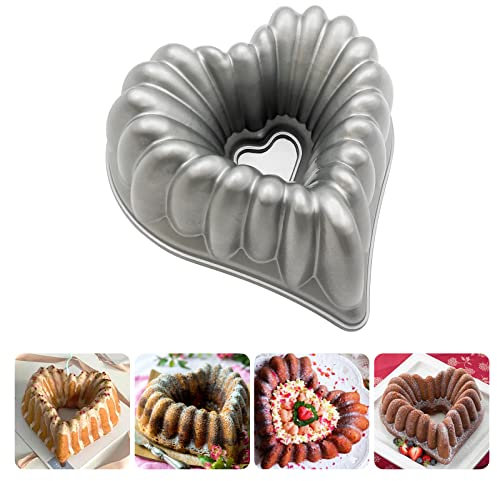 WBJKZJD Charlotte Cake Mold Aluminium Kitchen Accessories Decoration Christmas Wedding Family 3D Charlotte Cake Pan (Love heart shape)