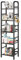 YMYNY Standregal, Bücherregal, Lagerregal mit 5 Ebenen, 8 Stück S Haken, Metallrahmen, freistehend, minimalistischer Stil, Organiser für Wohnzimmer, Home Office, Schlafzimmer, Schwarz HBC055B