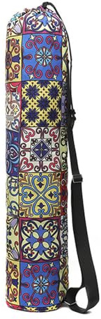 Hixingo Bohemia Yoga Mat Bag Large with Adjustable Drawstring Carrying Strap Multi-Functional for Women Portable Colourful Yoga Mat Carry Bag Gym Pilates Bag Storage Pockets (Paisley,75x16cm)