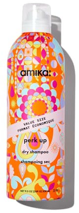 amika perk up talc-free dry shampoo spray - oil-absorbing dry volume shampoo with rice starch + sea buckthorn - instantly refreshes roots, reduces odor + boosts volume - invisible finish (339 ml)