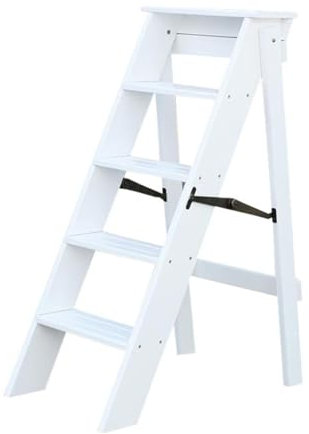 DZZTHSH Sgabello in Legno massello per la casa, Scala Pieghevole Multifunzionale a Doppio Scopo, Semplice Scala da Arrampicata per Interni, Sgabello in Legno, Adatto per la casa libreria