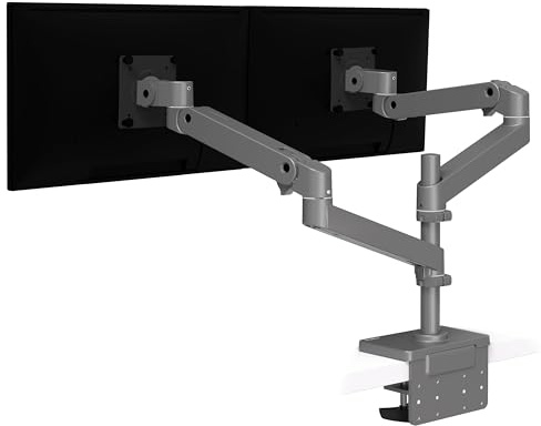 Ergotron – LX Pro Premium Vertical Stacking Dual Monitor Arm, VESA Desk Mount – for 2 Monitors Up to 27 Inches, 4 to 22 lbs Each – Dark Grey