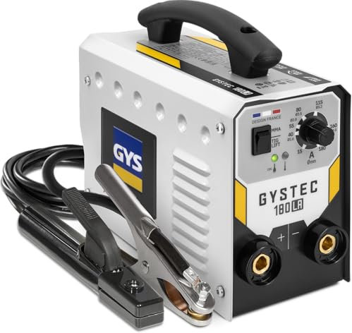 GYS, GYSTEC 180 LA, Poste à Souder à l'Électrode Enrobée 180A Monophasé 230V (MMA), TIG DC Lift, Arc Force, Antisticking, Hot Start, Avec Valise, Porte-électrode, Câble de Masse