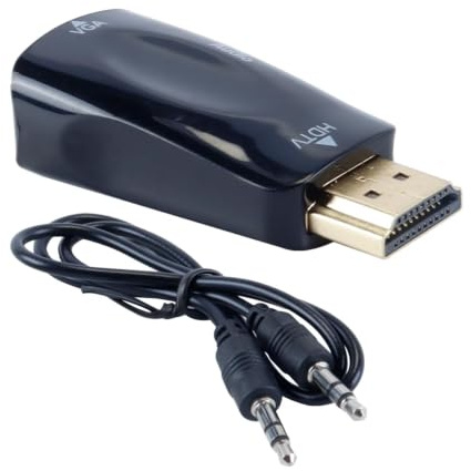 Orivin HDMI till Jack 3.5-adapter, HD 1080P HDMI hona till VGA hona-konverteradapter med 3,5 mm ljudkabel