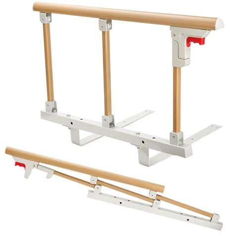 Aolawco Bed Rails for Elderly Adults, 67*40cm Foldable Adult Bed Guard Rail | Aid for Getting Out of Bed, Fall Prevention Safety Hand Guard Grab for Disabled Seniors & Surgery Patients & Bed Hospital
