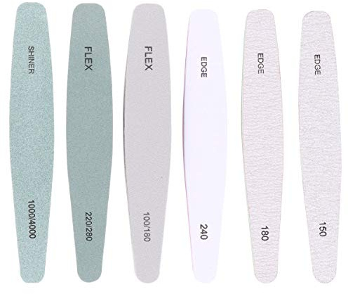 VINTORKY 6 Pezzi Kit Attrezzi per Unghie Buffer e Raspe per Smussatura e Lucidatura Strumenti per Manicure su Unghie Naturali e Artificiali per Professionisti e Appassionati di Nail Art