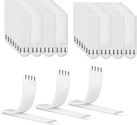 ANAMPION Picture Hanging Strips Heavy Duty 32 Pairs (16*46mm) | No Nails Wall Hanging Strips for Frames and Posters, No Tools Removable Adhesive Refill Strips Damage Free, Residue Free