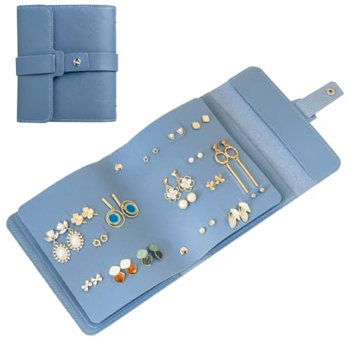 Zirax Earring Storage Book, Portable Jewellery Organiser for Studs and Dangles, Travel Jewellery Holder Case, Compact Earring Folder Display Gift for Girls Women