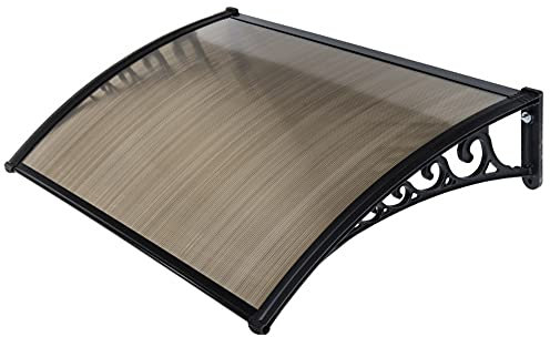 VERDELOOK Naxos, Pensilina in policarbonato ALVEOLARE, 100x80 cm, nero fumé