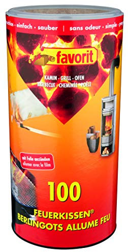 Favorit Anzünder für Kamin, 100 Stück, Feuerkissen, Ofenanzünder, Kohleanzünder, Anzündwürfel – 1210