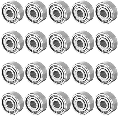 sourcingmap 20 Stück 623ZZ 3mmx10mmx4mm Doppelt Geschirmtes Miniatur Rillenkugellager Kugellager Rollenlager Skateboard Bearings Skateboard Kugellager Mini Kugellager Bearings