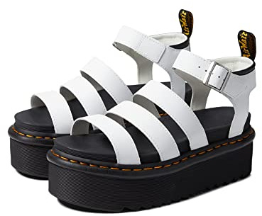 DR MARTENS Femme 3 Strap Sandal, White Hydro, 42 EU