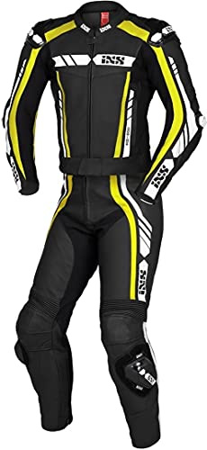 IXS Sport RS-800 1.0 2-Teiler Motorrad Lederkombi, schwarz/gelb/weiß, Long 102