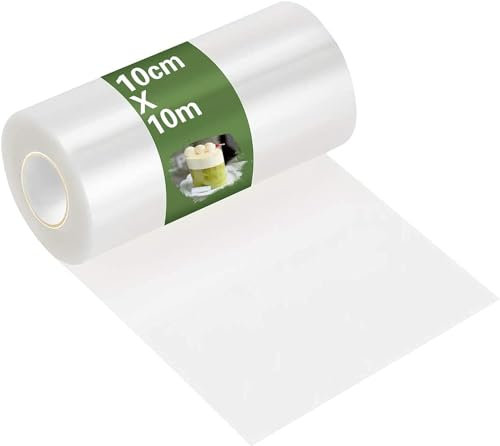 Acetato per Pasticceria, 10m Rotolo di Nastro Acetato per Dolci Trasparente 8cm / 10cm Bordo per Dolci Decorazione di Mousse Torte Cioccolato (10cm)